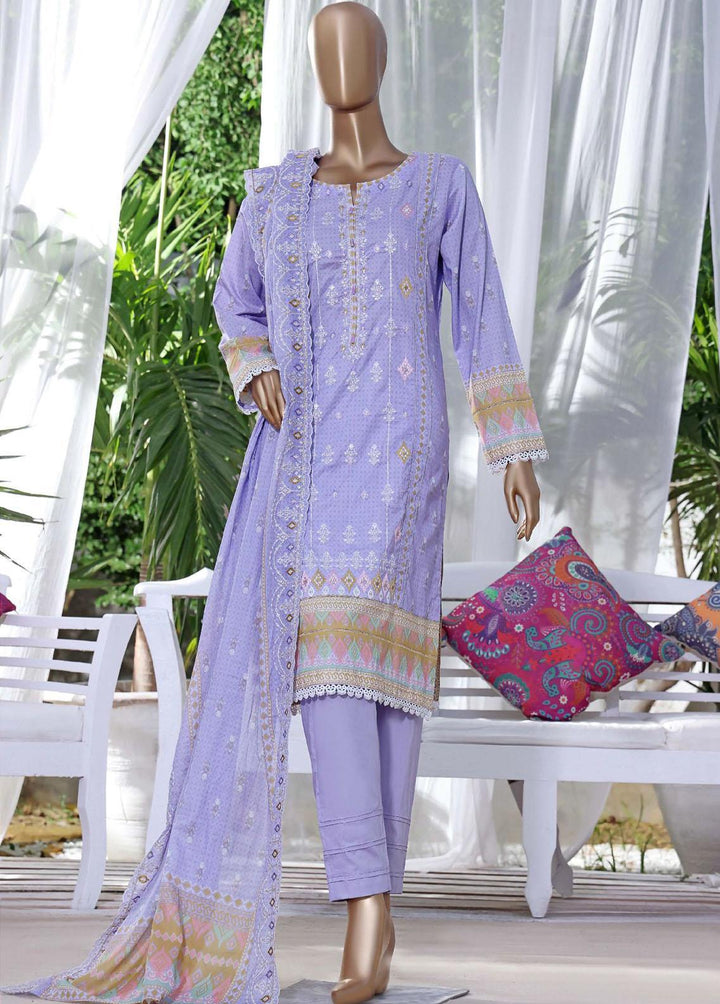 HZ Textiles Embroidered Cambric Suits Unstitched 3 Piece HZ22PC PCE-0425 - Premium Collection