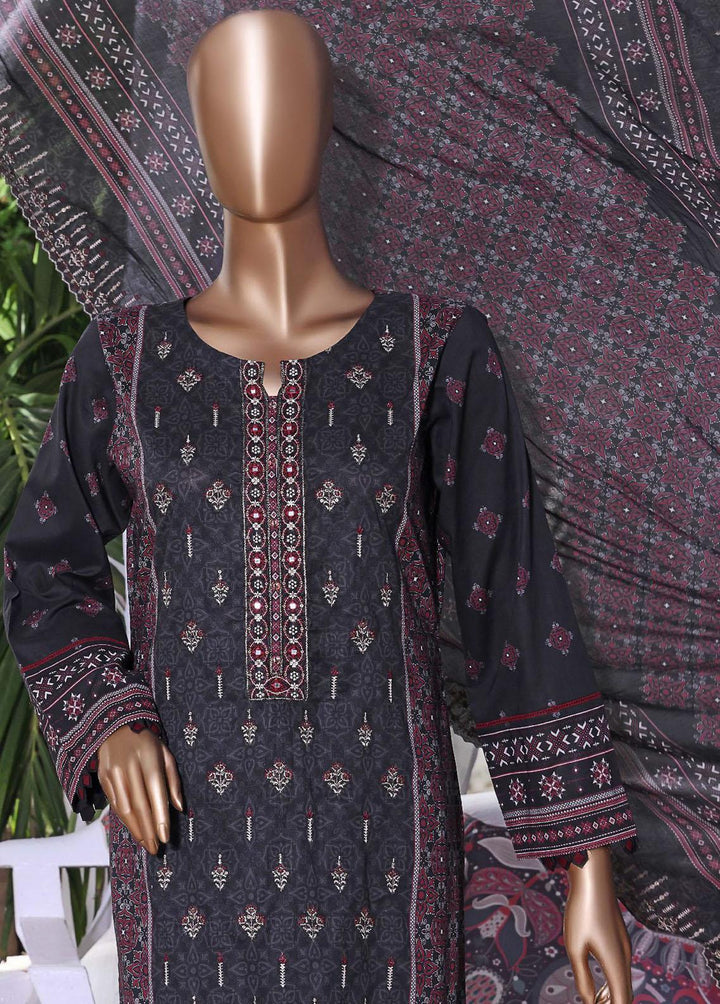 HZ Textiles Embroidered Cambric Suits Unstitched 3 Piece HZ22PC PCE-0426 - Premium Collection