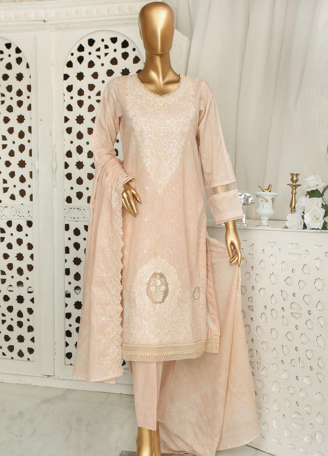 HZ Textiles Embroidered Lawn Suits Unstitched 3 Piece HZ23PCH-1 PEC-2319 - Summer Collection