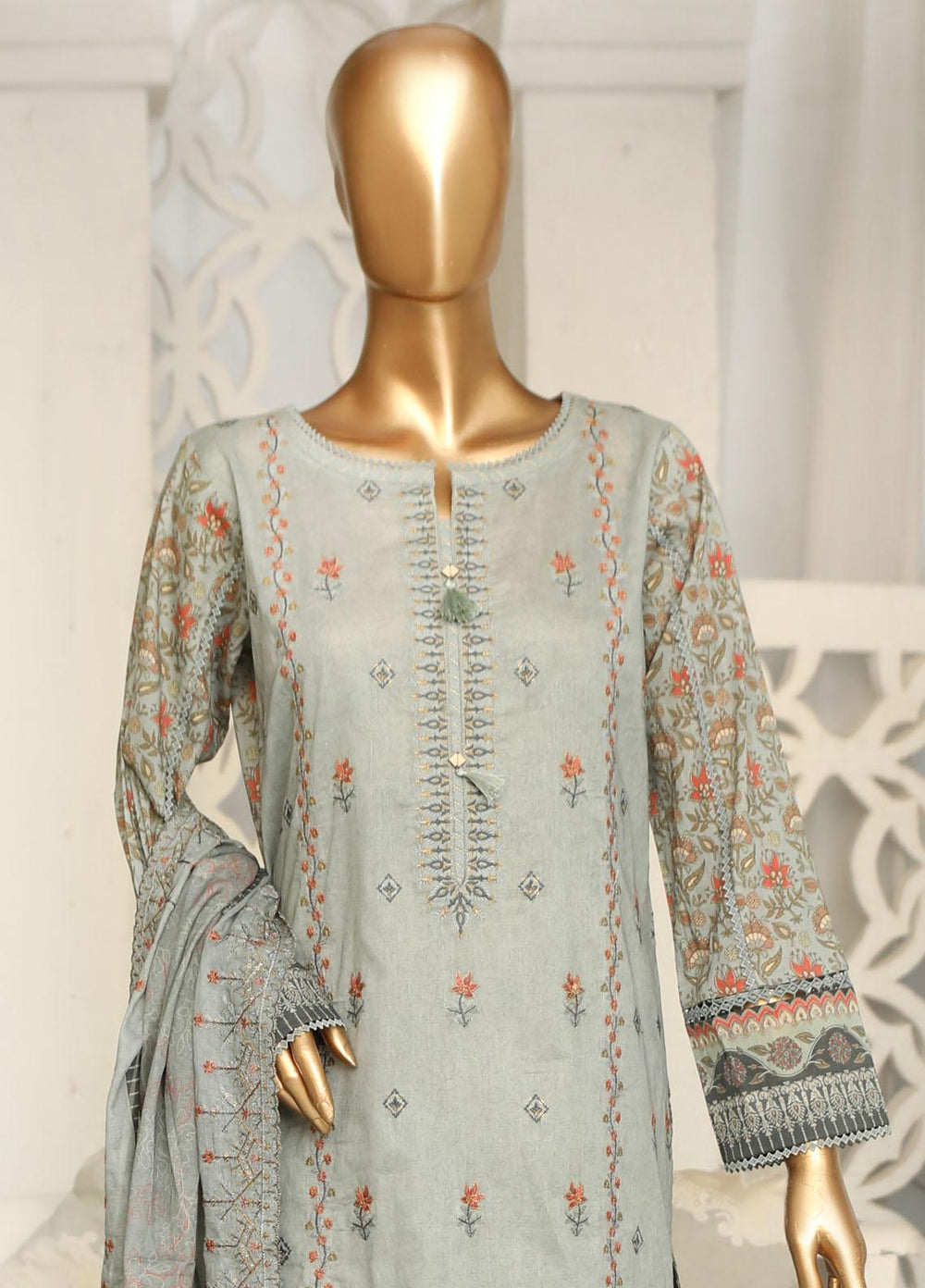 HZ Textiles Embroidered Lawn Suits Unstitched 3 Piece HZ23PCH-1 PEC-2312 - Summer Collection