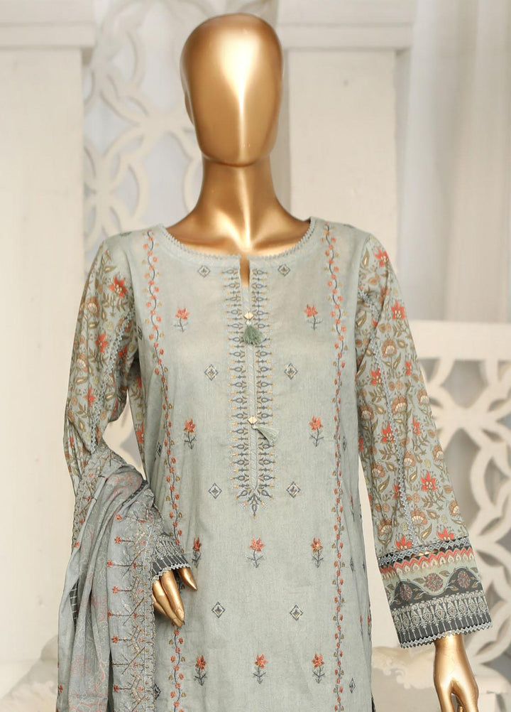 HZ Textiles Embroidered Lawn Suits Unstitched 3 Piece HZ23PCH-1 PEC-2312 - Summer Collection