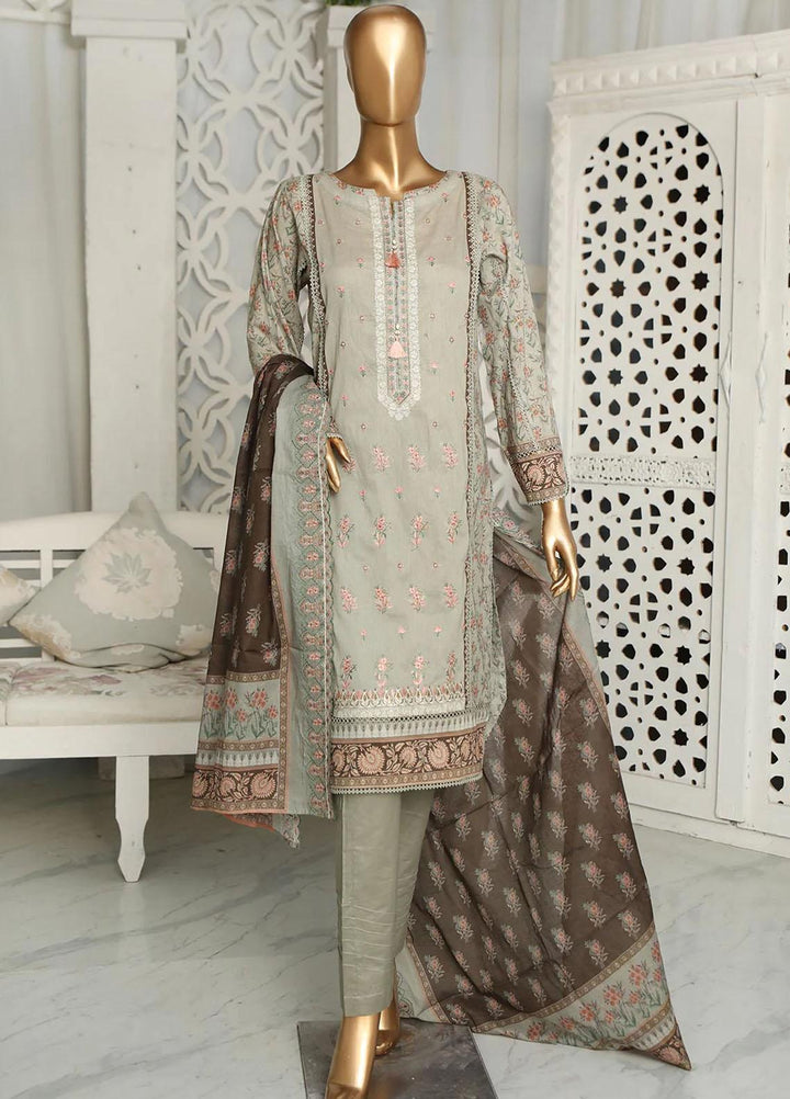 HZ Textiles Embroidered Lawn Suits Unstitched 3 Piece HZ23PCH-1 PEC-2325 - Summer Collection