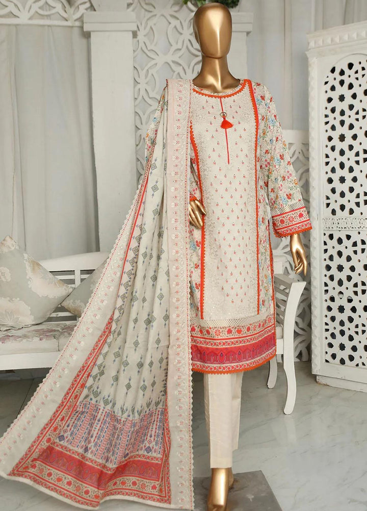 HZ Textiles Embroidered Lawn Suits Unstitched 3 Piece HZ23PCH-1 PEC-2301 - Summer Collection