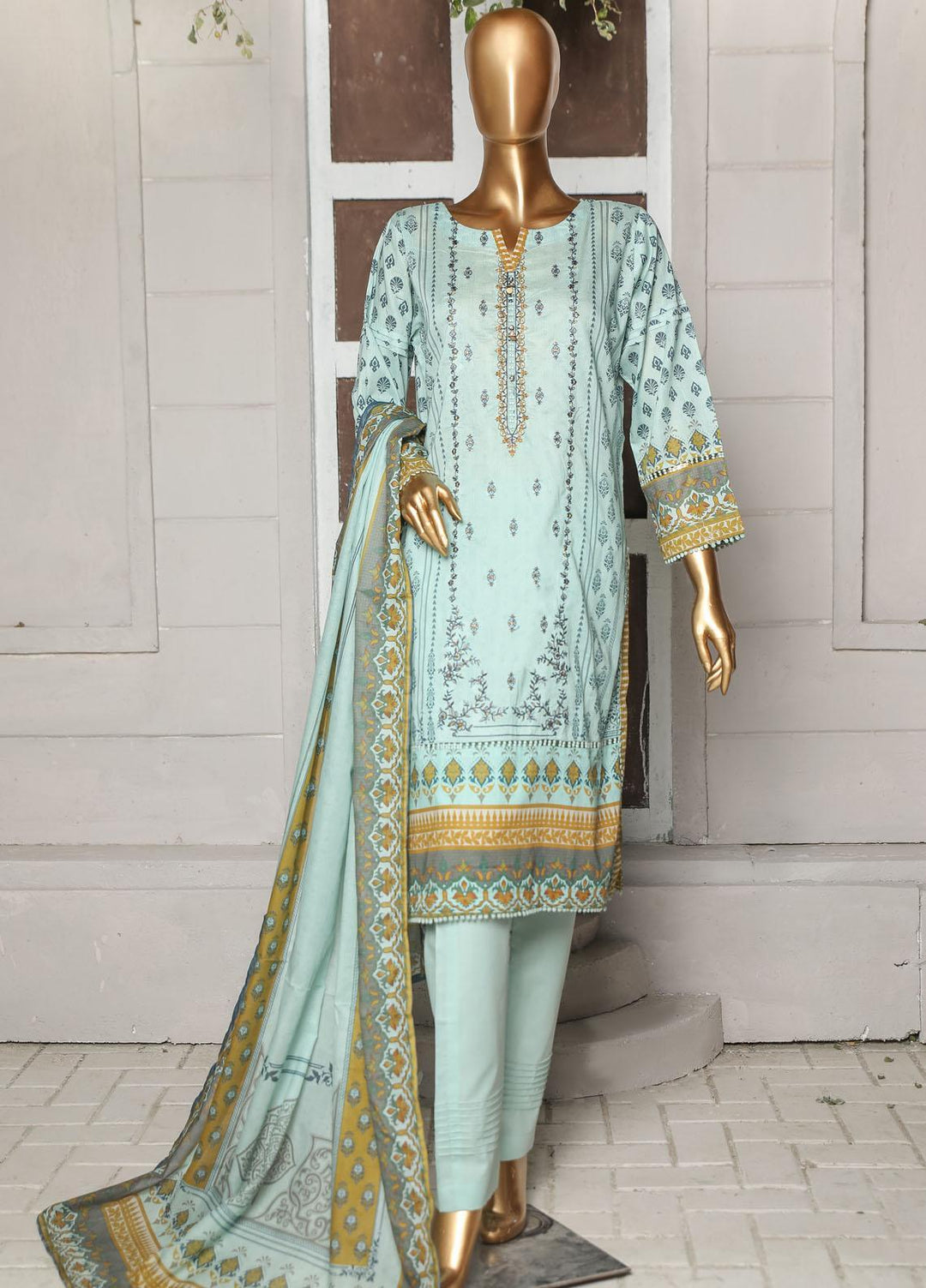 HZ Textiles Embroidered Lawn Suits Unstitched 3 Piece HZ23PCH-2 PEC-0226 - Summer Collection