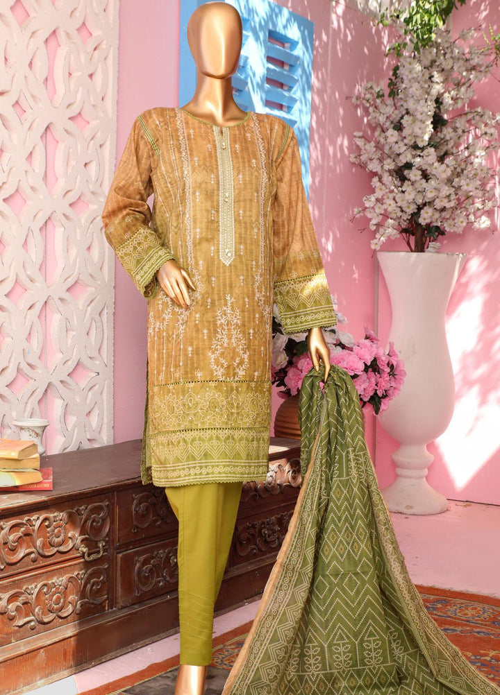 HZ Textiles Embroidered Lawn Suits Unstitched 3 Piece HZ23PCH-2 PEC-0231 - Summer Collection