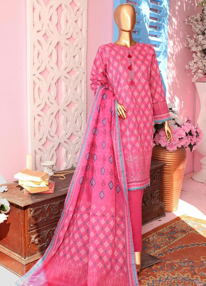 HZ Textiles Embroidered Lawn Suits Unstitched 3 Piece HZ23PCH-2 PEC-0130 - Summer Collection