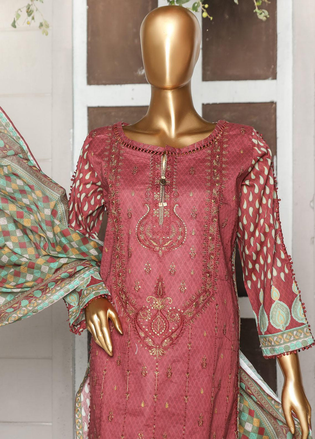HZ Textiles Embroidered Lawn Suits Unstitched 3 Piece HZ23PCH-2 PEC-0144 - Summer Collection