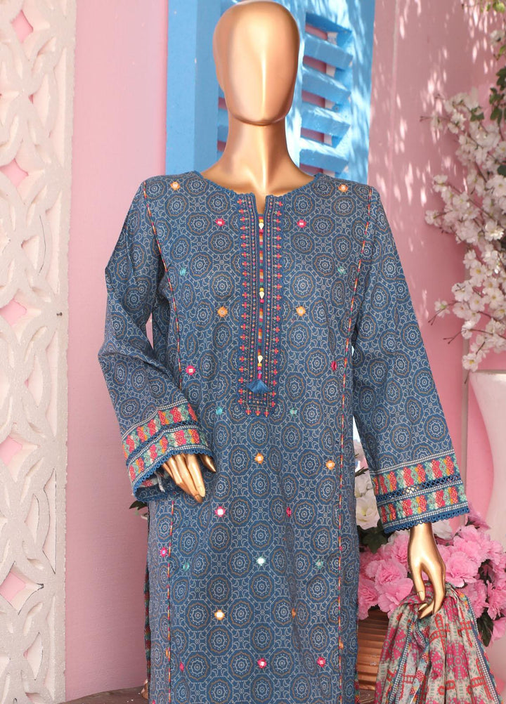 HZ Textiles Embroidered Lawn Suits Unstitched 3 Piece HZ23PCH-2 PEC-0223 - Summer Collection