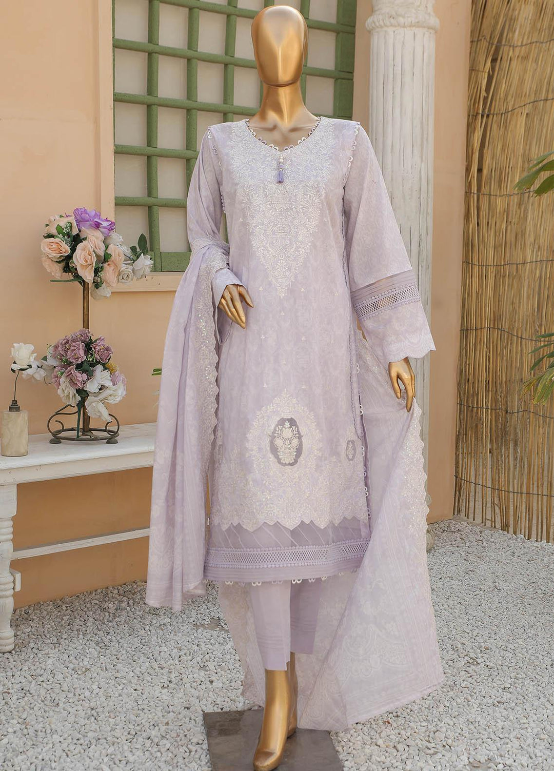 HZ Textiles Embroidered Lawn Suits Unstitched 3 Piece HZ23PCH-3 PEC-2316 - Summer Collection