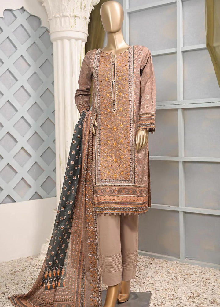 HZ Textiles Embroidered Lawn Suits Unstitched 3 Piece HZ23PCH-4 PEC-0217 - Summer Collection