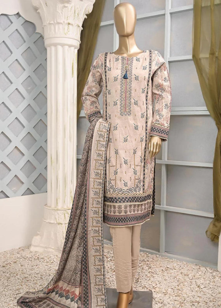 HZ Textiles Embroidered Lawn Suits Unstitched 3 Piece HZ23PCH-5 PEC-2305 - Summer Collection