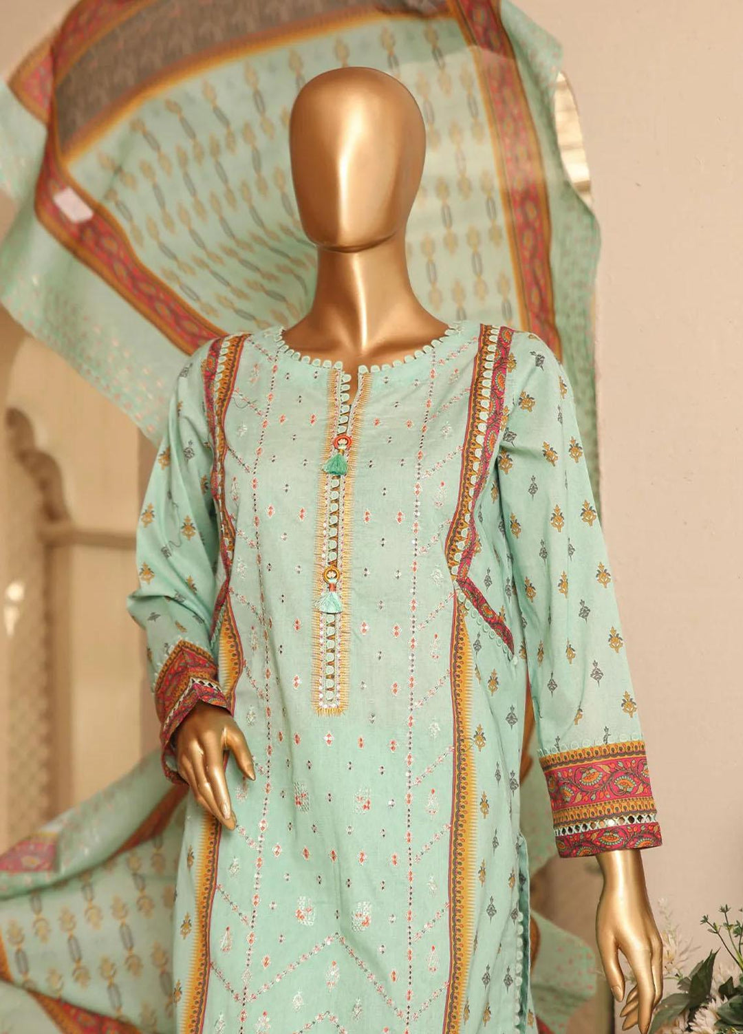 HZ Textiles Embroidered Lawn Suits Unstitched 3 Piece HZ23PCH-5 PEC-2313 - Summer Collection