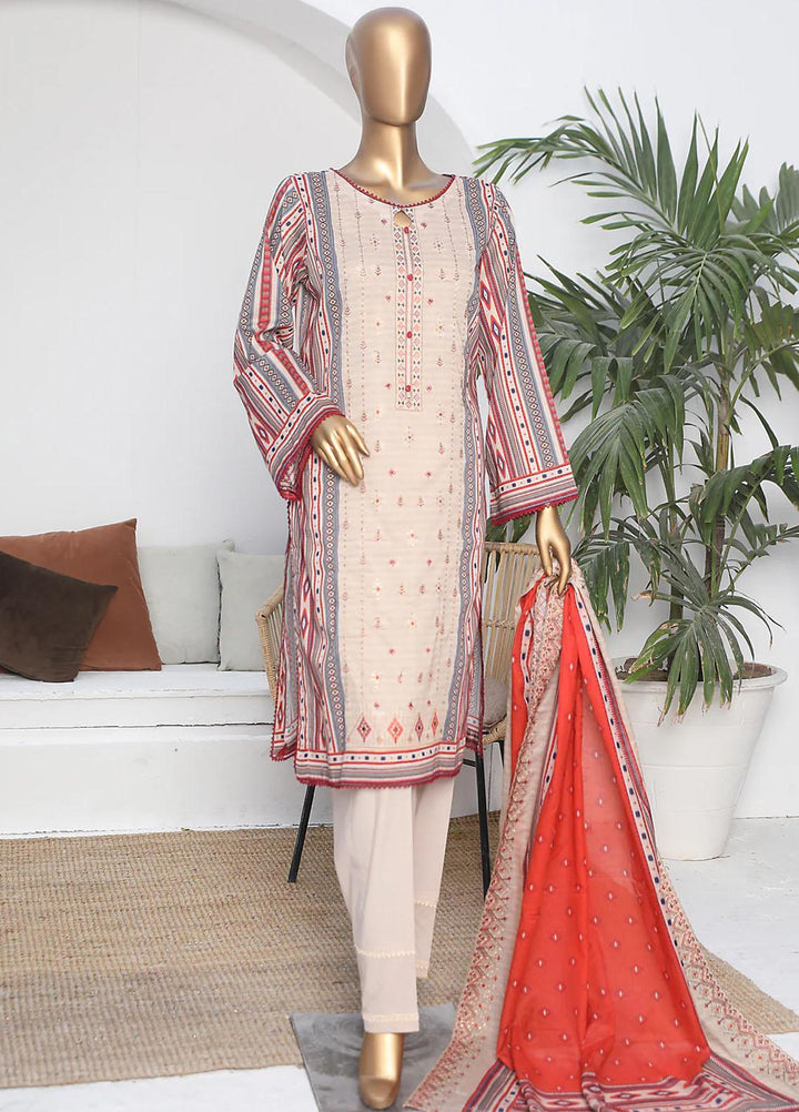 HZ Textiles Embroidered Lawn Suits Unstitched 3 Piece HZ23PD PEC-34 - Summer Collection