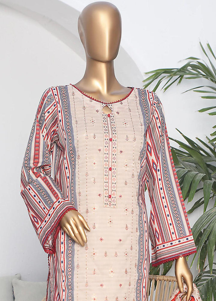 HZ Textiles Embroidered Lawn Suits Unstitched 3 Piece HZ23PD PEC-34 - Summer Collection