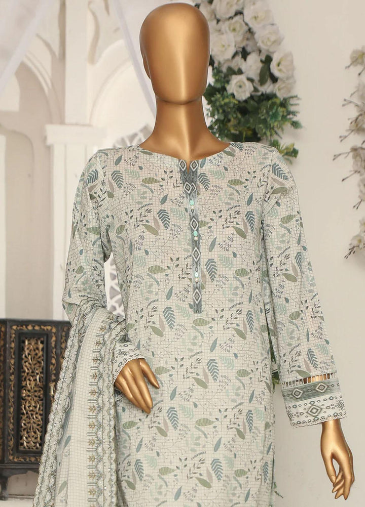 HZ Textiles Embroidered Lawn Suits Unstitched 3 Piece HZ23PD PEC-40 - Summer Collection