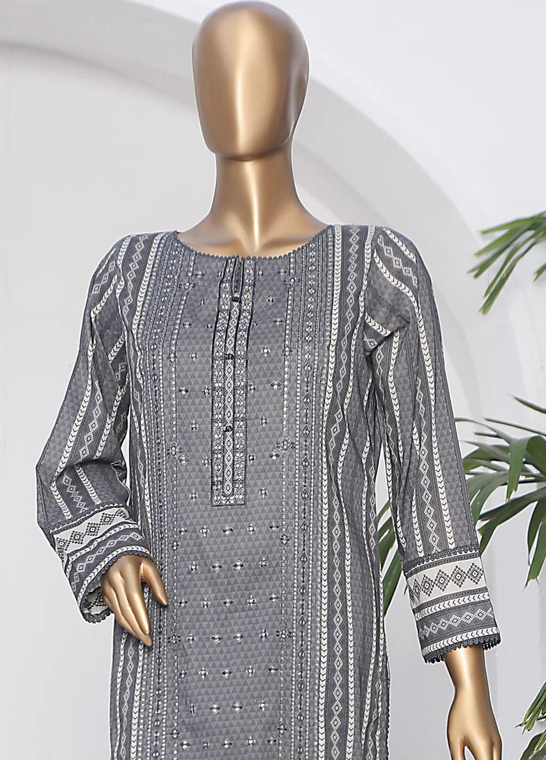 HZ Textiles Embroidered Lawn Suits Unstitched 3 Piece HZ23PD PEC-43 - Summer Collection