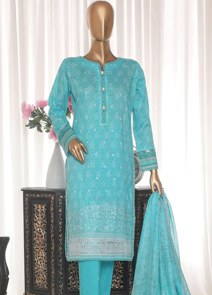 HZ Textiles Embroidered Lawn Suits Unstitched 3 Piece HZ23EK PEC-2358 - Summer Collection