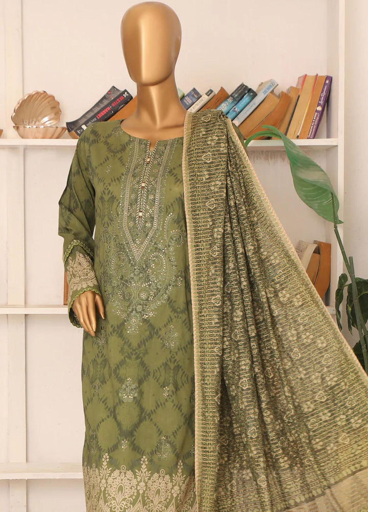 HZ Textiles Embroidered Lawn Suits Unstitched 3 Piece HZ23EK PEC-2374 - Summer Collection