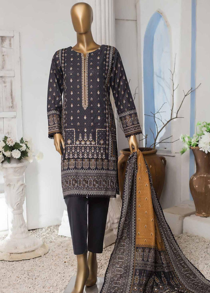 HZ Textiles Embroidered Khaddar Suits Unstitched 3 Piece HZ22PK PKE-2229 - Winter Collection