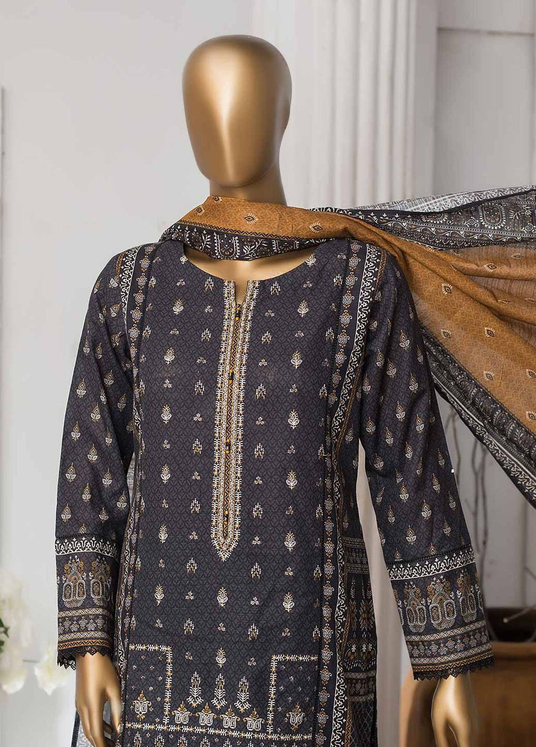 HZ Textiles Embroidered Khaddar Suits Unstitched 3 Piece HZ22PK PKE-2229 - Winter Collection