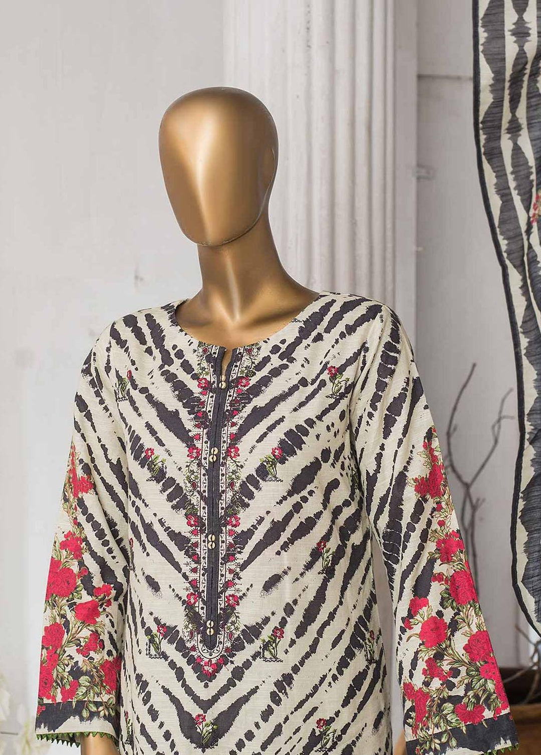 HZ Textiles Embroidered Khaddar Suits Unstitched 3 Piece HZ22PK PKE-2233 - Winter Collection