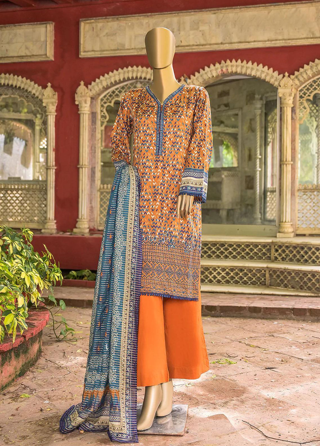 HZ Textiles Embroidered Cotton Suits Unstitched 3 Piece HZ22MS PEC-0309 - Mid Summer Collection