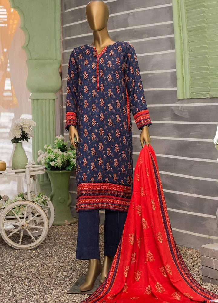 HZ Textiles Printed Viscose Suits Unstitched 3 Piece HZ22WS PSW-06 - Winter Collection