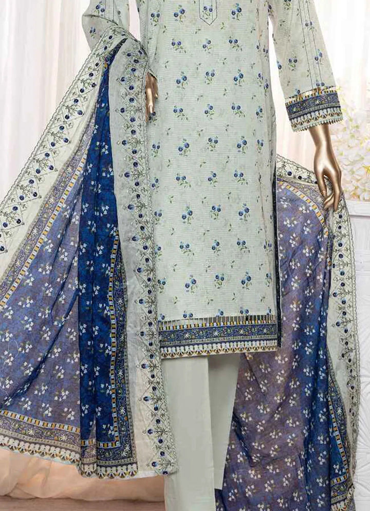 HZ Textiles Pret Embroidered Lawn 3 Piece Suit REC-123