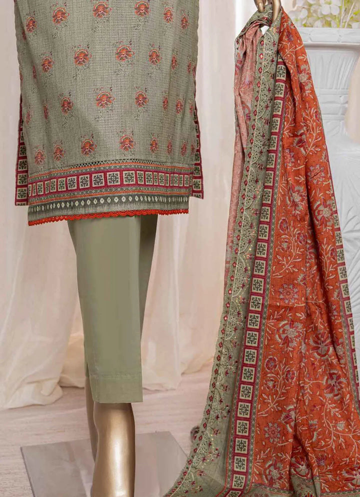 HZ Textiles Pret Embroidered Lawn 3 Piece Suit REC-126