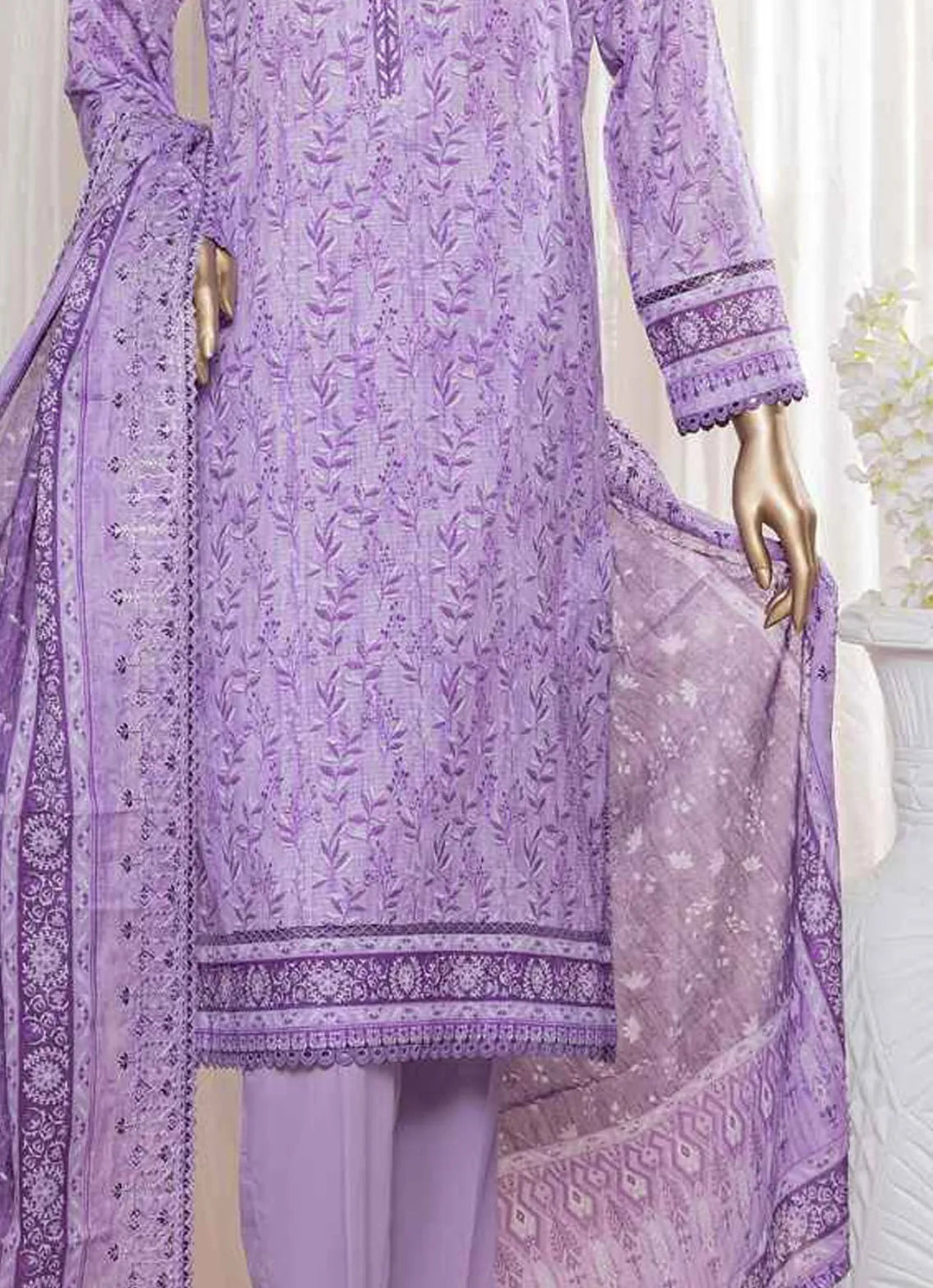 HZ Textiles Pret Embroidered Lawn 3 Piece Suit REC-127