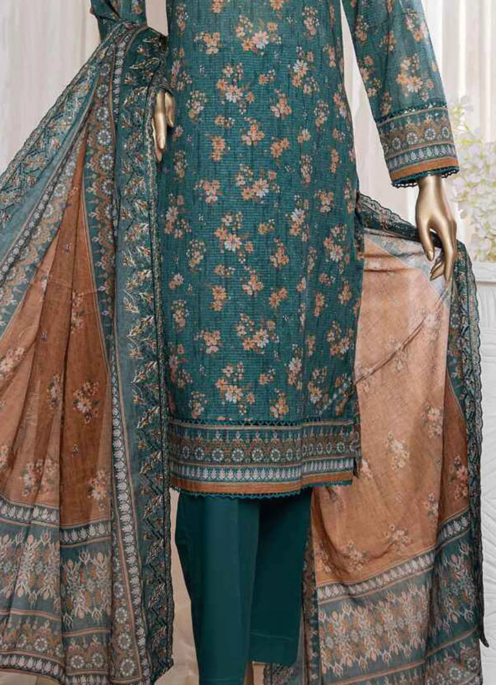 HZ Textiles Pret Embroidered Lawn 3 Piece Suit REC-128