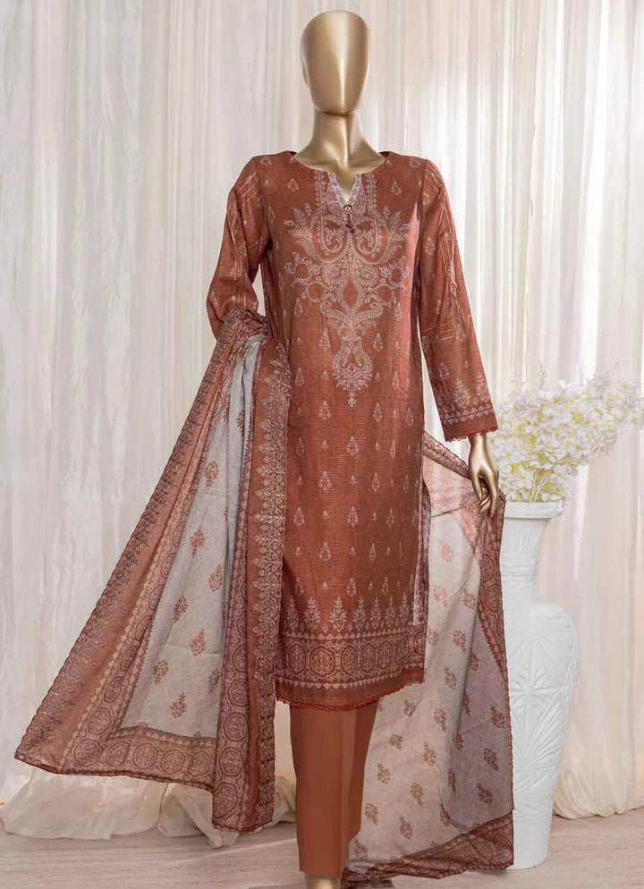 HZ Textiles Pret Embroidered Lawn 3 Piece Suit REC-132