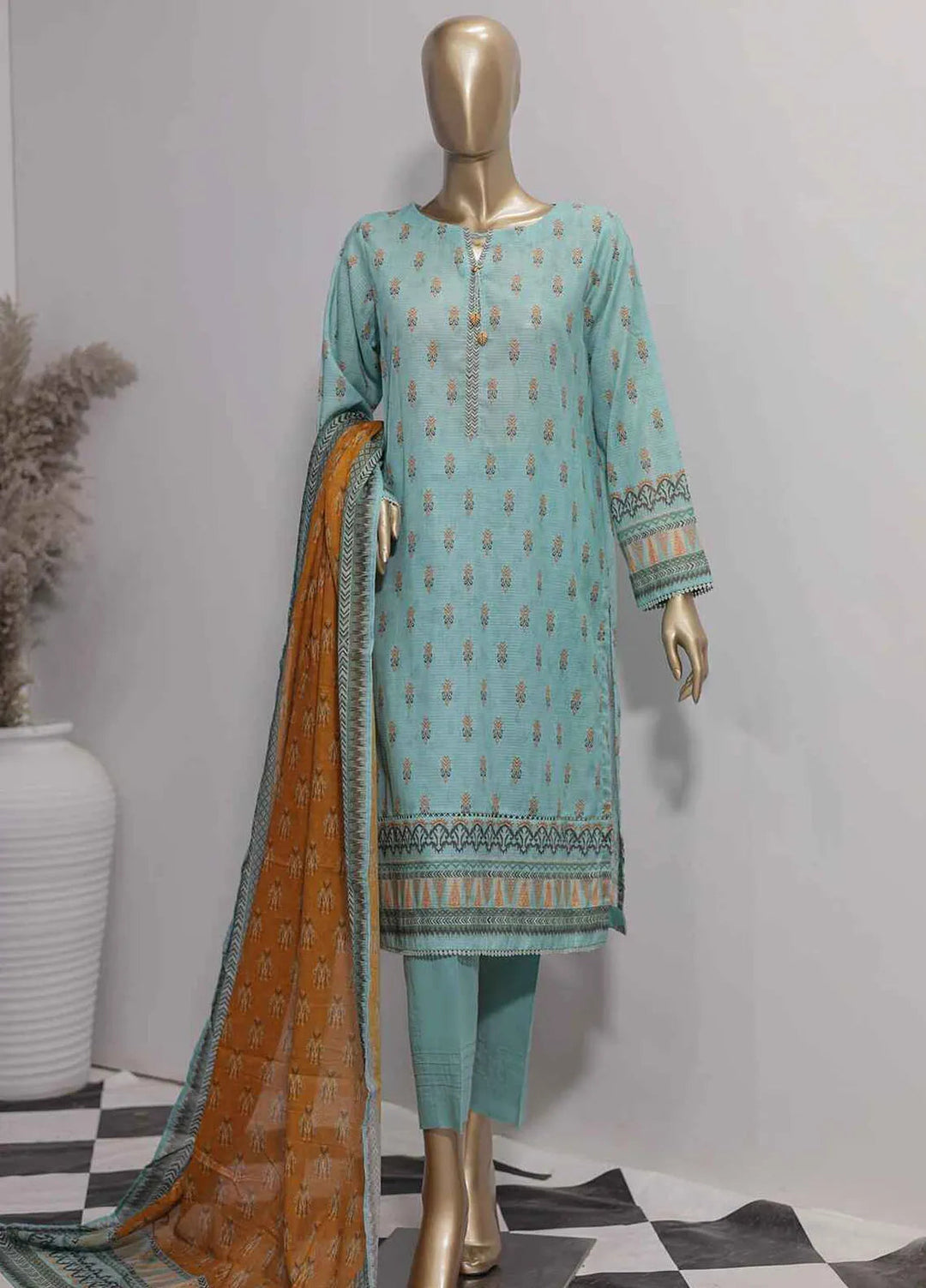 HZ Textiles Pret Printed Lawn 3 Piece Suit PNL-403