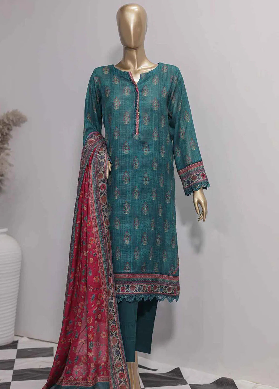 HZ Textiles Pret Printed Lawn 3 Piece Suit PNL-405
