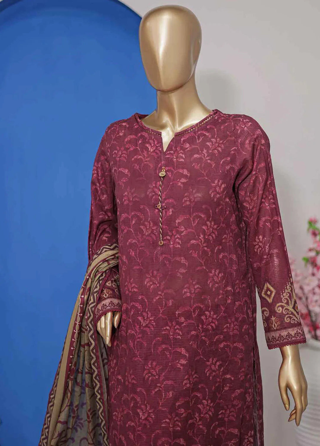 HZ Textiles Pret Printed Lawn 3 Piece Suit PNL-408