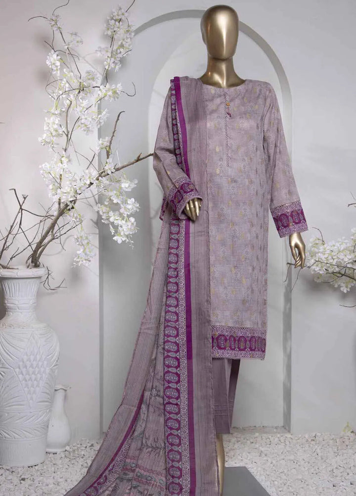 Hz Textiles Printed Jacquard Suit Unstitched 3 Piece HZ24TJ P-1032 - Winter Collection