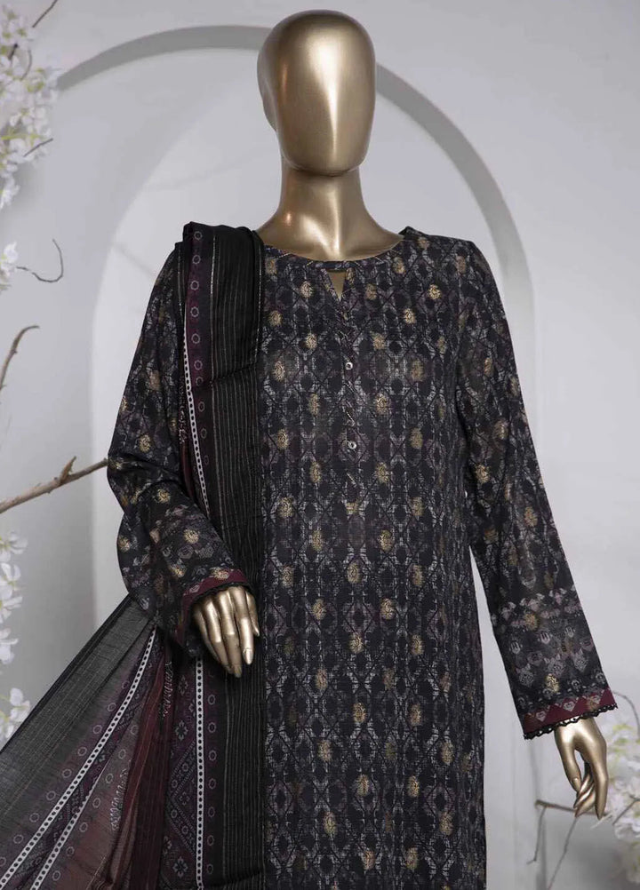 Hz Textiles Printed Jacquard Suit Unstitched 3 Piece HZ24TJ P-1033 - Winter Collection