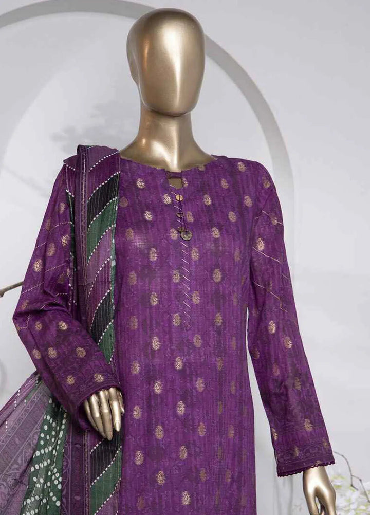 Hz Textiles Printed Jacquard Suit Unstitched 3 Piece HZ24TJ P-1036 - Winter Collection