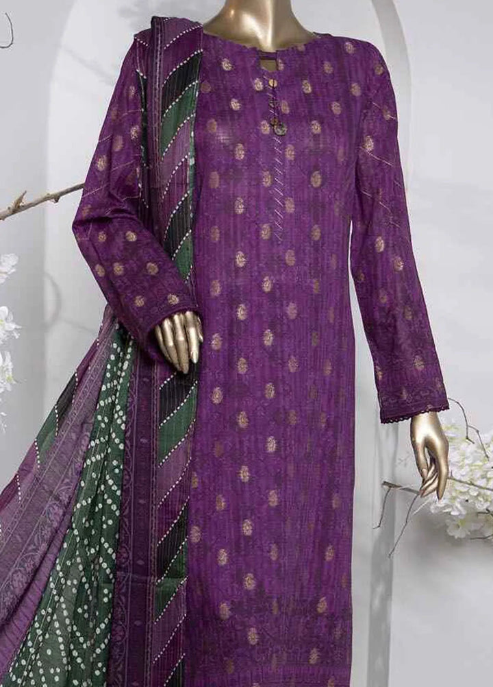 Hz Textiles Printed Jacquard Suit Unstitched 3 Piece HZ24TJ P-1036 - Winter Collection