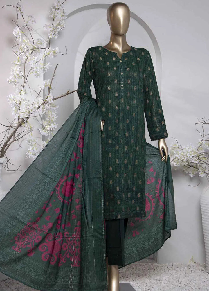 Hz Textiles Printed Jacquard Suit Unstitched 3 Piece HZ24TJ P-1037 - Winter Collection