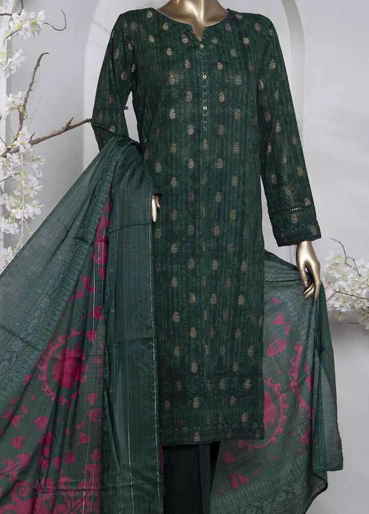 Hz Textiles Printed Jacquard Suit Unstitched 3 Piece HZ24TJ P-1037 - Winter Collection