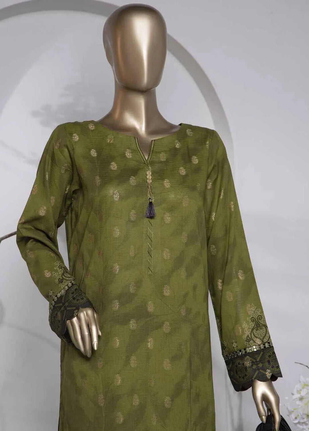 Hz Textiles Printed Jacquard Suit Unstitched 3 Piece HZ24TJ P-1038 - Winter Collection