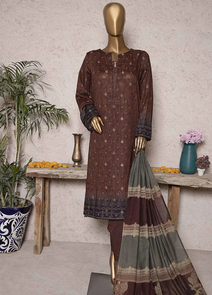 HZ Textiles Printed Jacquard Suits Unstitched 3 Piece HZ25TJ TJS-1202 - Winter Collection
