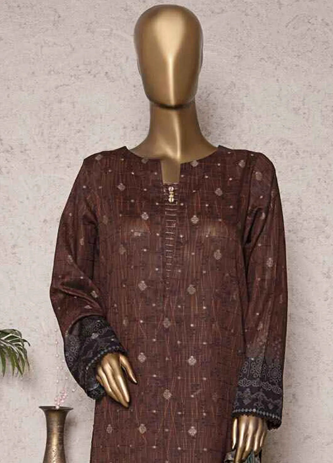 HZ Textiles Printed Jacquard Suits Unstitched 3 Piece HZ25TJ TJS-1202 - Winter Collection