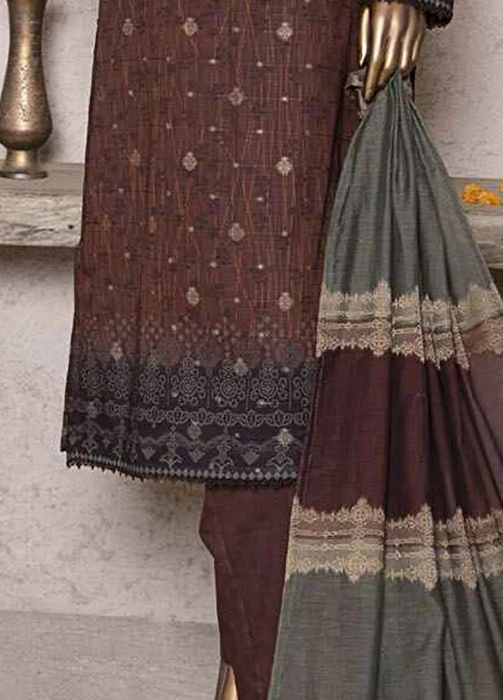 HZ Textiles Printed Jacquard Suits Unstitched 3 Piece HZ25TJ TJS-1202 - Winter Collection