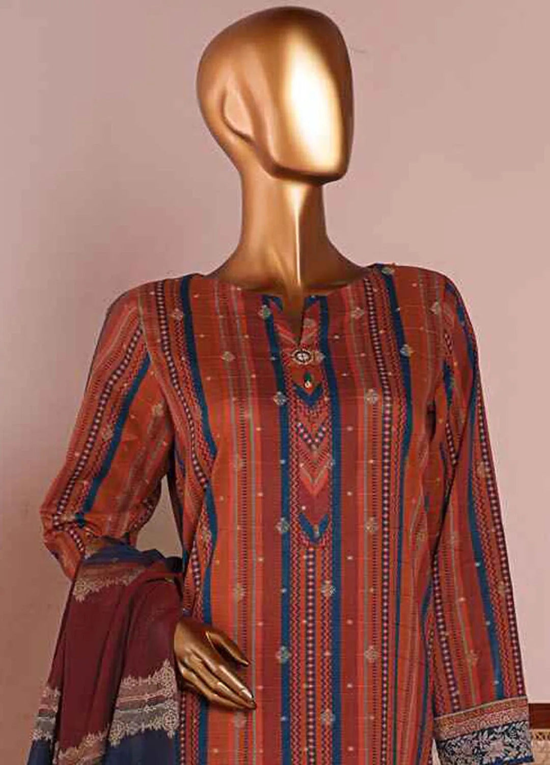 HZ Textiles Printed Jacquard Suits Unstitched 3 Piece HZ25TJ TJS-1203 - Winter Collection