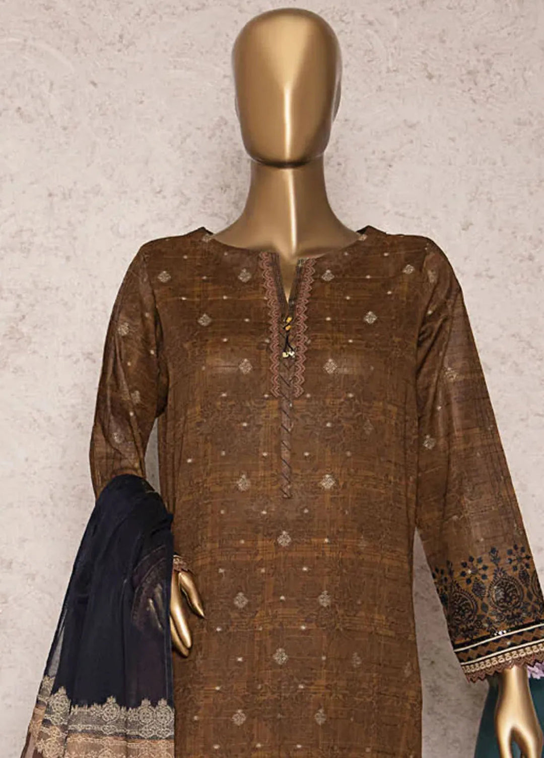 HZ Textiles Printed Jacquard Suits Unstitched 3 Piece HZ25TJ TJS-1204 - Winter Collection