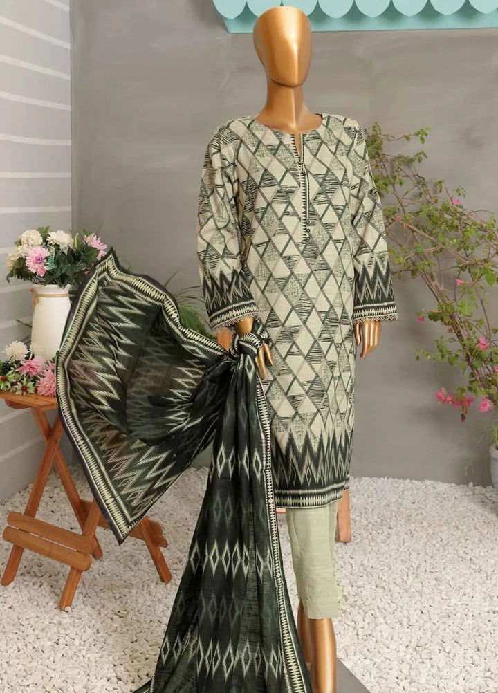 Hz Textiles  Printed Khaddar Suit Unstitched 3 Piece HZ24KW PKP-41 Vol02 - Winter Collection
