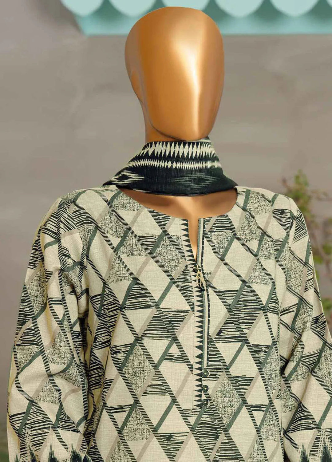 Hz Textiles  Printed Khaddar Suit Unstitched 3 Piece HZ24KW PKP-41 Vol02 - Winter Collection