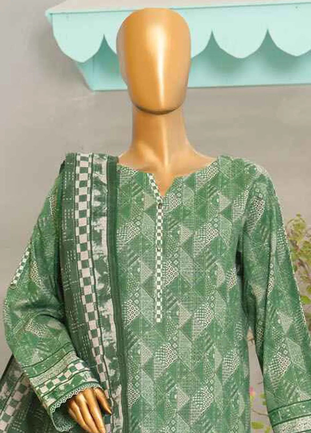 Hz Textiles  Printed Khaddar Suit Unstitched 3 Piece HZ24KW PKP-46 Vol02 - Winter Collection